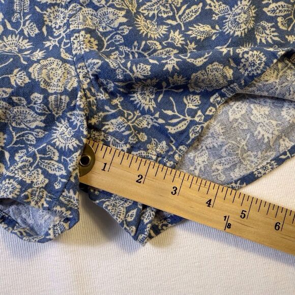 Women's Floral High-Rise Pull-On Shorts Universal Thread Blue‎ XS Pockets Linen - Picture 7 of 10